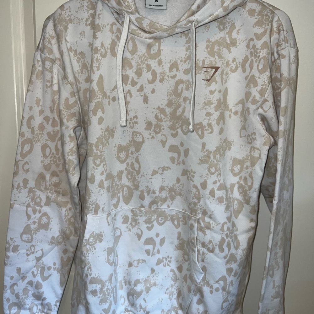 Stylish White and Tan Women's Hoodie